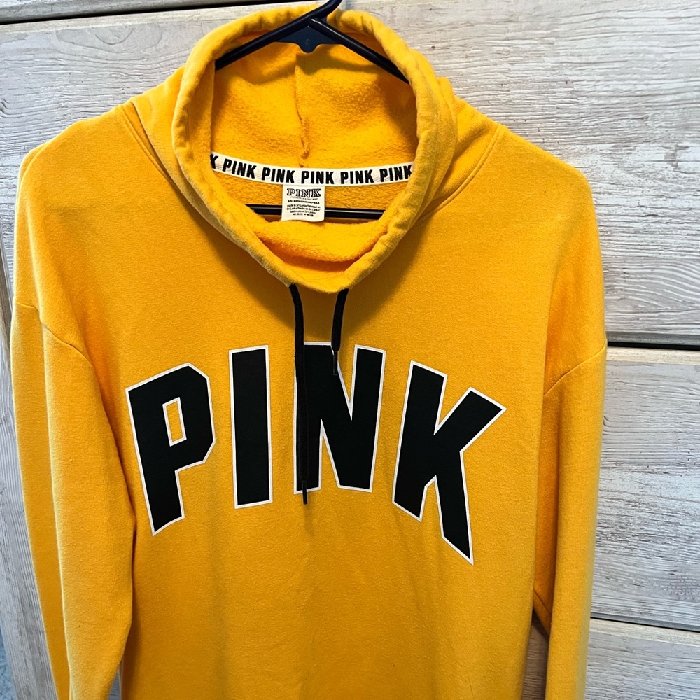 PINK Woman’s Bright Yellow Sweatshirt, Size XS